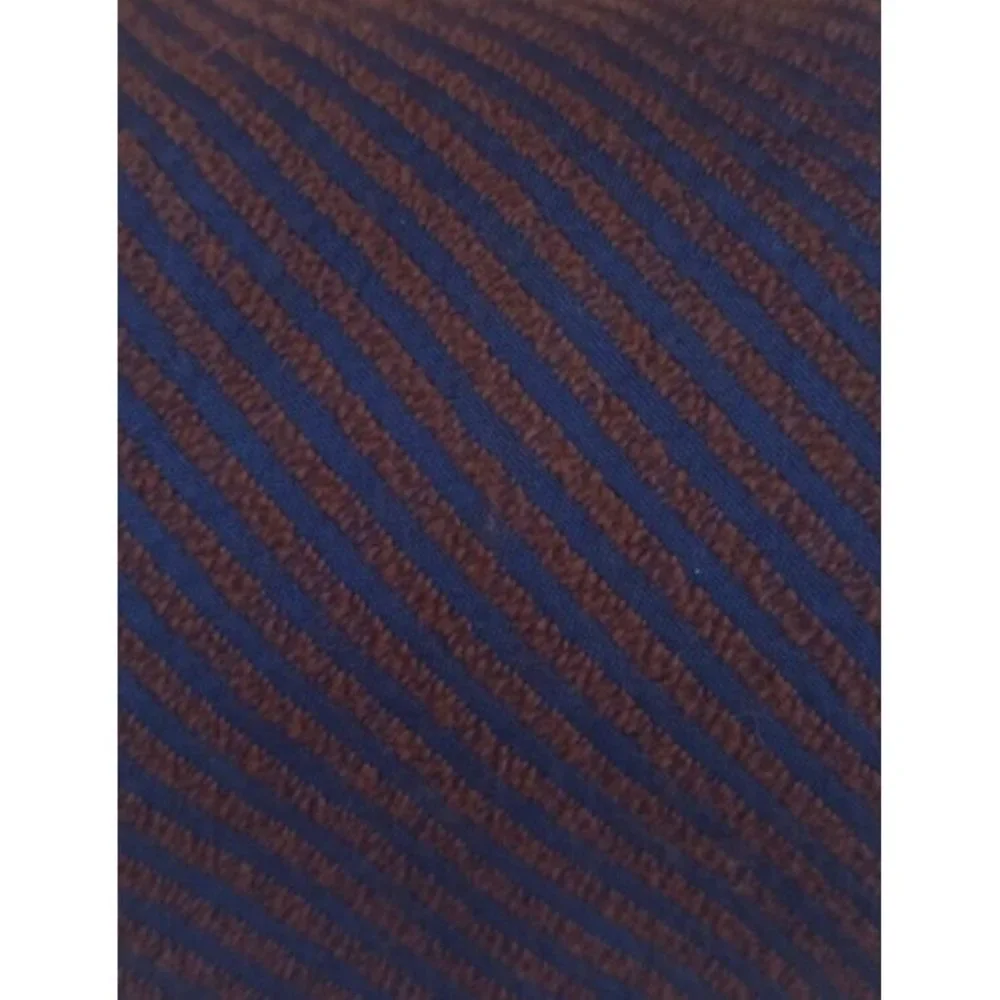 NAZARENO GABRIELLI Blue/Brown Striped Silk Tie ITALY 59